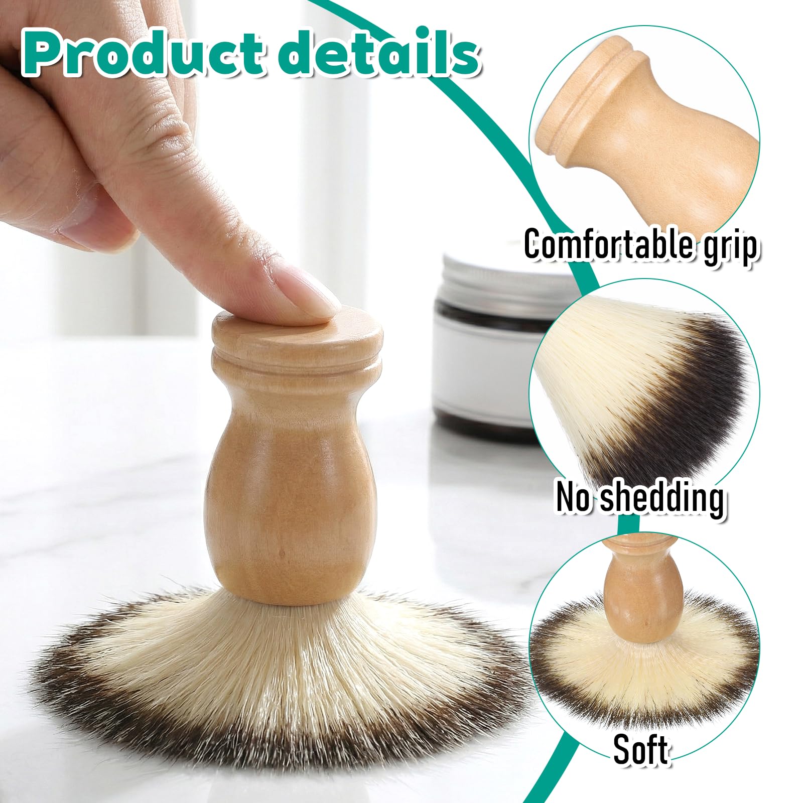 Shave Brush for Men, Shaving Lather Brush Travel Shave Brushes Hand Crafted with Comfortable Bamboo Handle Cream Brushes, Grooming Gift for Men