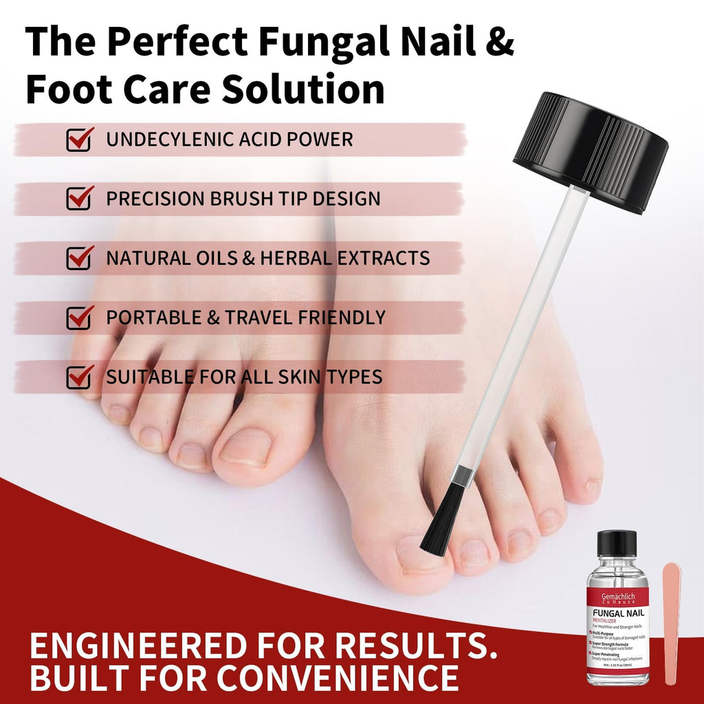 Toenail Fungus Treatment Extra Strength, Nail Fungus Treatment with Undecylenic Acid for Toenail & Fingernails, Antifungal Nail Repair for Athletes Foot, Ingrown, Thick, Broken, Damaged Nail, 30ml
