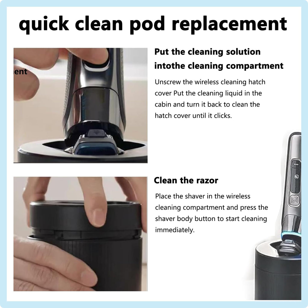 Quick Clean Pod Compatible with Philips Norelco 2nd Generation Series 7000 and Series 5000 Series 9000 Angular polygon Shavers,for Philips Norelco Cleaning Pod