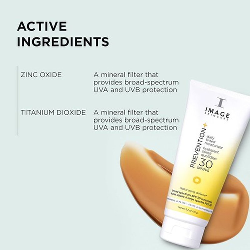 IMAGE Skincare Daily Tinted Moisturizer SPF 30 - No White Cast, 3.2oz | Hydrating Sun Protection