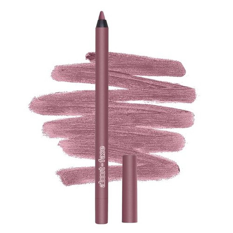 About-Face Matte Fix Lip Pencil - Long-Wear Creamy Matte Lip Liner with Hyaluronic Acid & Vitamins - 0.042 oz (Rosewood)