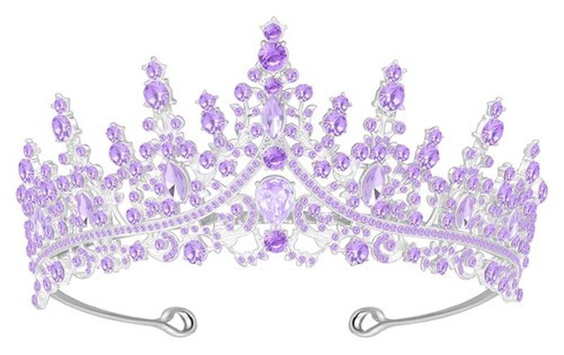 Papoopy Tiara Crown for Women, Headband Hair Accessories for Birthday Wedding Party Costume (D-Purple)