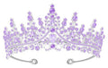 Papoopy Tiara Crown for Women, Headband Hair Accessories for Birthday Wedding Party Costume (D-Purple)