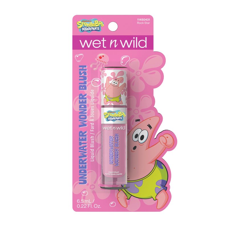 wet n wild SpongeBob Underwater Wonder Liquid Blush, Buildable Shimmery Gel Formula with Seamless Blend & Matte Finish – Rock Star