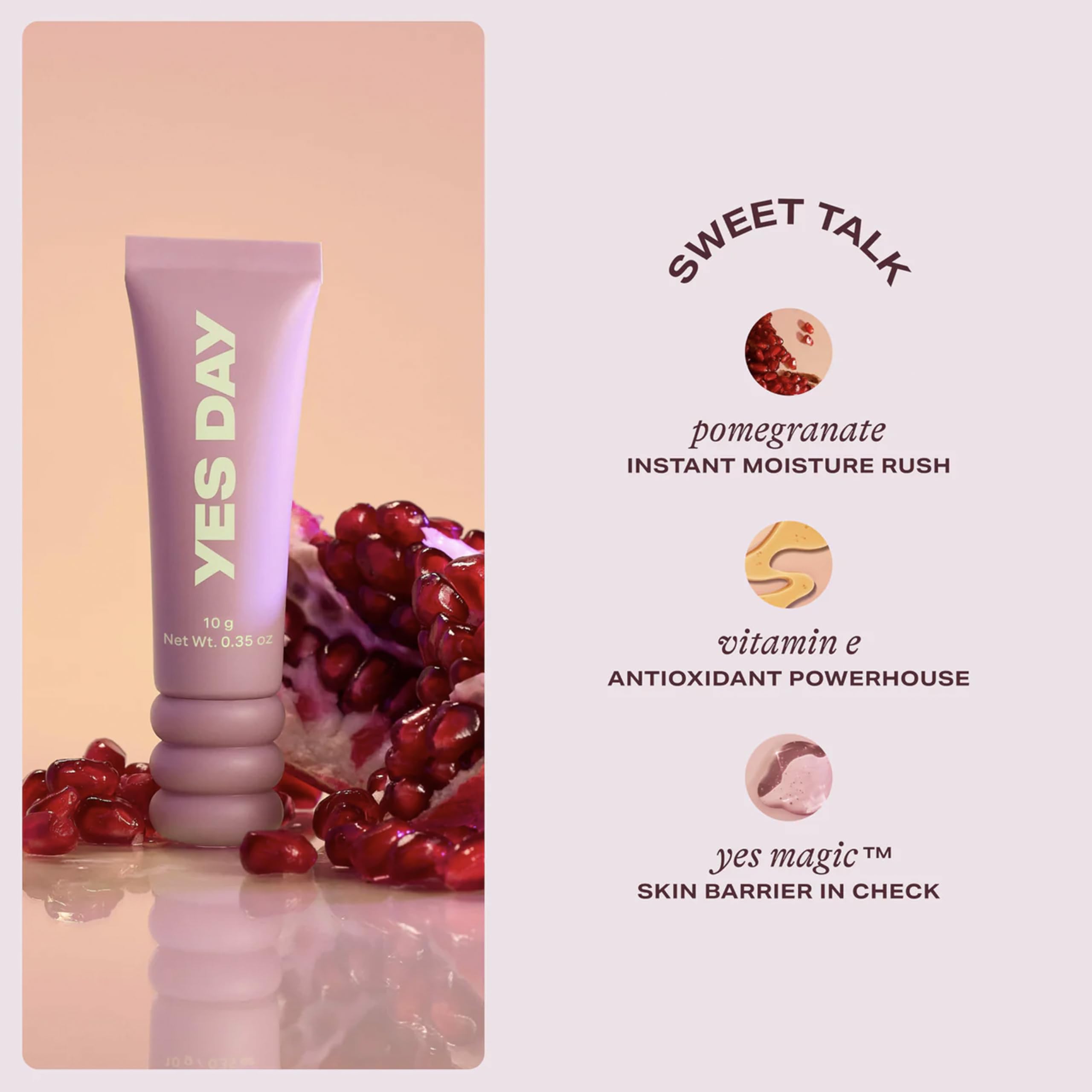 YES DAY Lip Sweetie Hydrating Lip Mask for Teens (Vanilla Glaze) – Day or Overnight Lip Mask for Teens & Ages 10 Up, with Pomegranate & Vitamin E (10g)