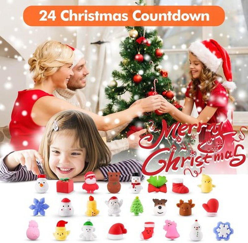 Skiennix Christmas Squishies Advent Calendar 2025 | 24 Cute Mochi Toys for Holiday Countdown
