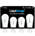 LiquiSnugs Premium Silicone Travel Bottles - Leak Proof & TSA Approved | Adjustable Labels & Suction Cups