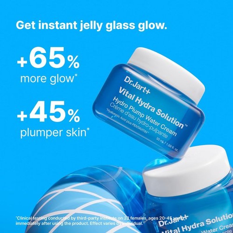 Dr.Jart+ Vital Hydra Solution Water Cream Glow Hydrating Korean Face Moisturizer with Hyaluronic Acid for Glass Skin| Korean Skin Care, 1.69 Fl Oz