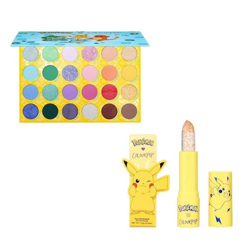 ColourPop x Pokémon Bundle - Pallet Town Eyeshadow Palette & Color Changing Lip Balm (2 Count)