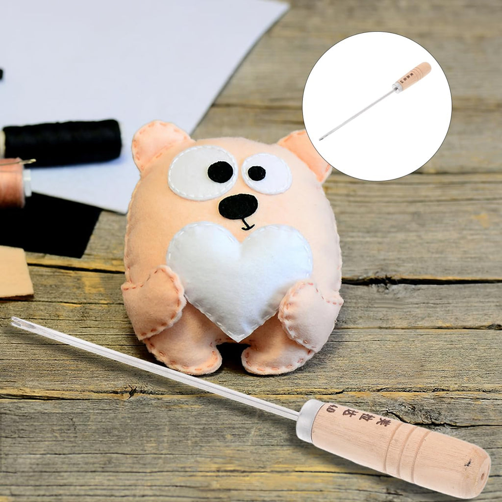 Angoily Stuffing Tool, Cotton Fillings Plug Awl with Wooden Handle Tool Stuffed Doll Filler DIY Toy Filling Device for Cotton Dolls Plush Toys Pillow Stuffer