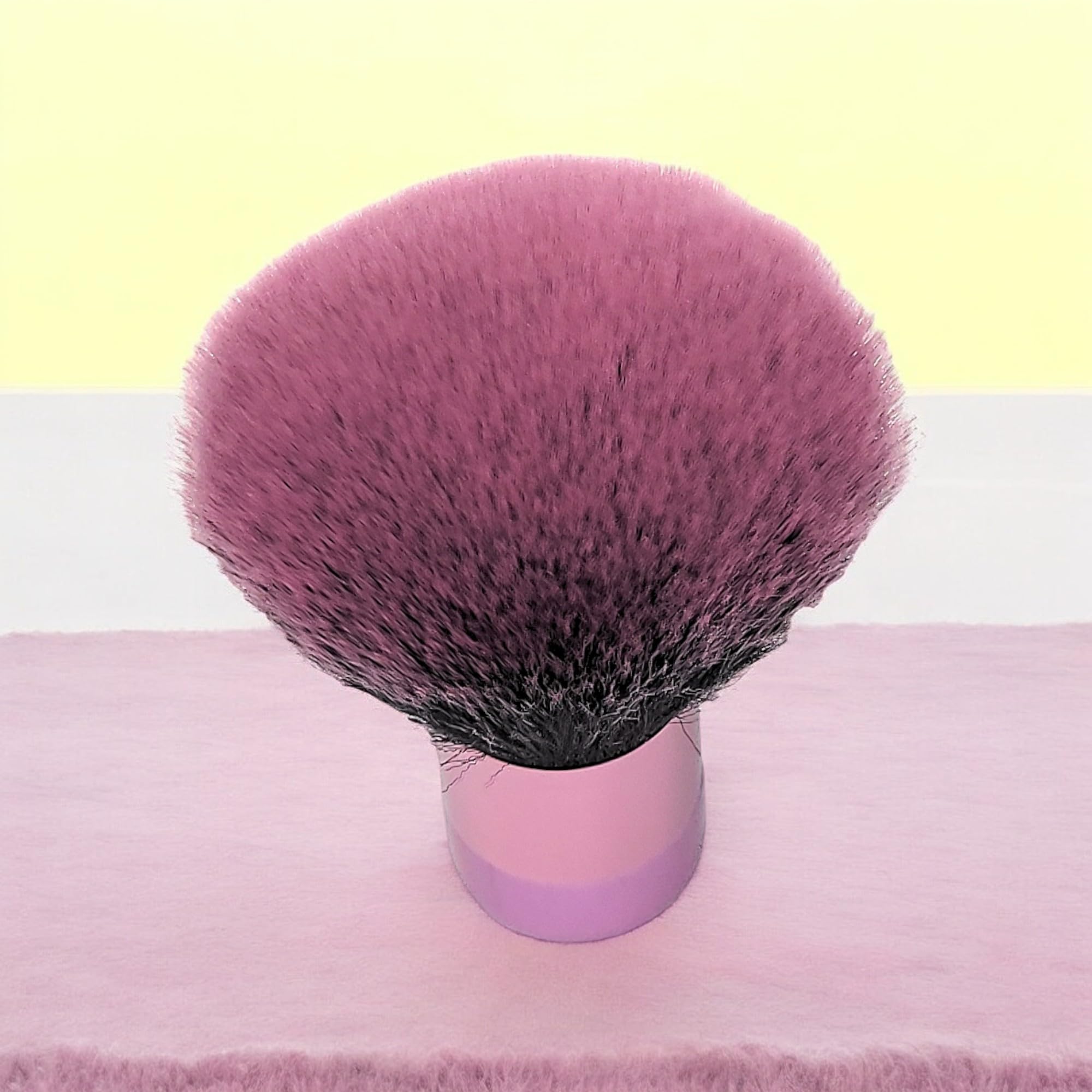 Luxurious and Large Ultra Soft Fluffy Powder Brush, Multipurpose Face, Body, Barber and Beauty Tool, with wooden base Soft Kabuki Brush by BevyGold (Violet)