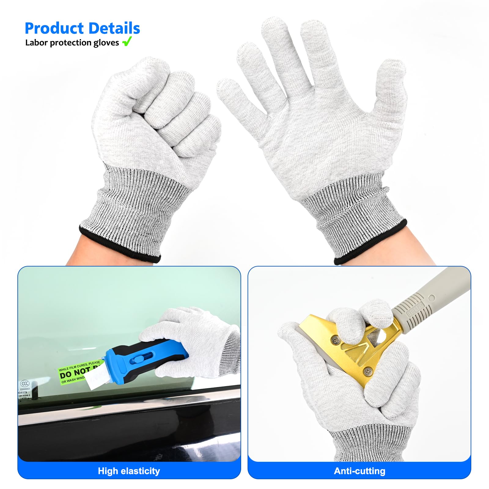 EHDIS 15''-58'' Long Handle Adjustable 4'' Razor Blade Scraper Tool Floor Wallpaper Cooktop Scraper for Cleaning Concrete, Vinyl, Tile,Floors, Walls