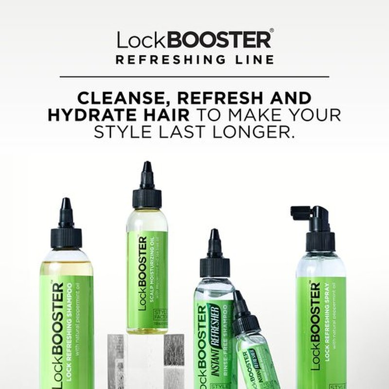 Style Factor LockBOOSTER Lock Refreshing Spray – Hydrating & Cooling Mist for Braids, Locs & Twists – Alcohol-Free Formula with Peppermint –Refresh Hair & Scalp 8 oz