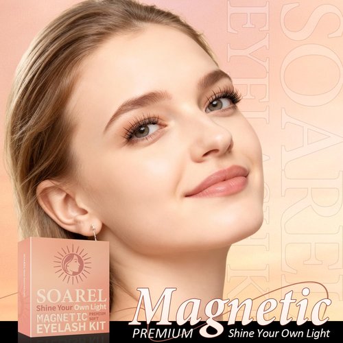 Magnetic Eyelashes with Applicator, No Eyeliner Needed, No Glue Reusable Magnetic Lashes, Natural Lightweight False Eyelashes, Easy Apply for Beginners