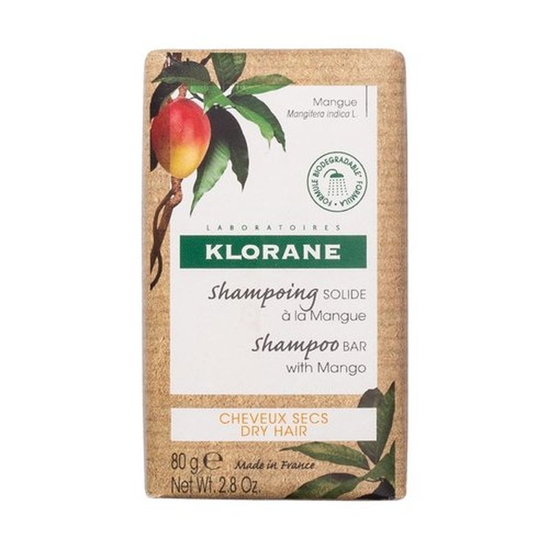 Klorane Nourishing Shampoo Bar - Mango Infused, 2.8 Oz for Hydrated & Healthy Hair