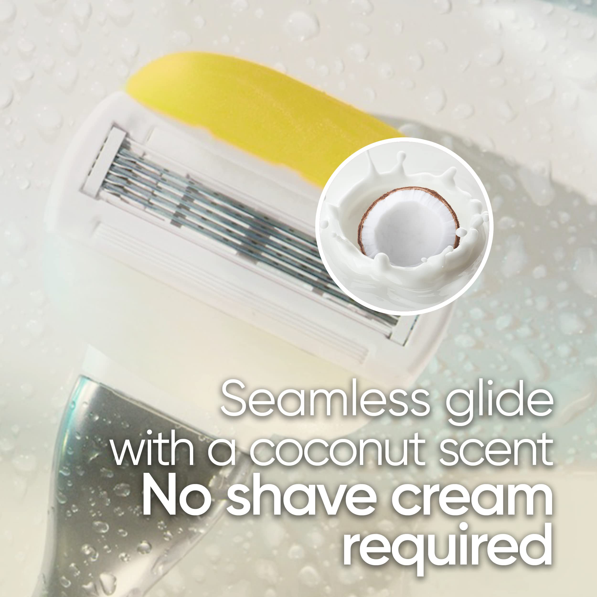 Gillette Venus ComfortGlide Womens Razor Blade Refills, 4 Count, Infused with Olay Coconut Scent