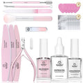 Beetles Gel Polish Remover Kit Nail Care Kit Nail Prep Set Cuticle Oil Cuticle Remover Nails Strengthener 14pcs Manicure Tools Glass Files Removal Foil Wraps Cuticles Trimmer Pushers Gift for Women