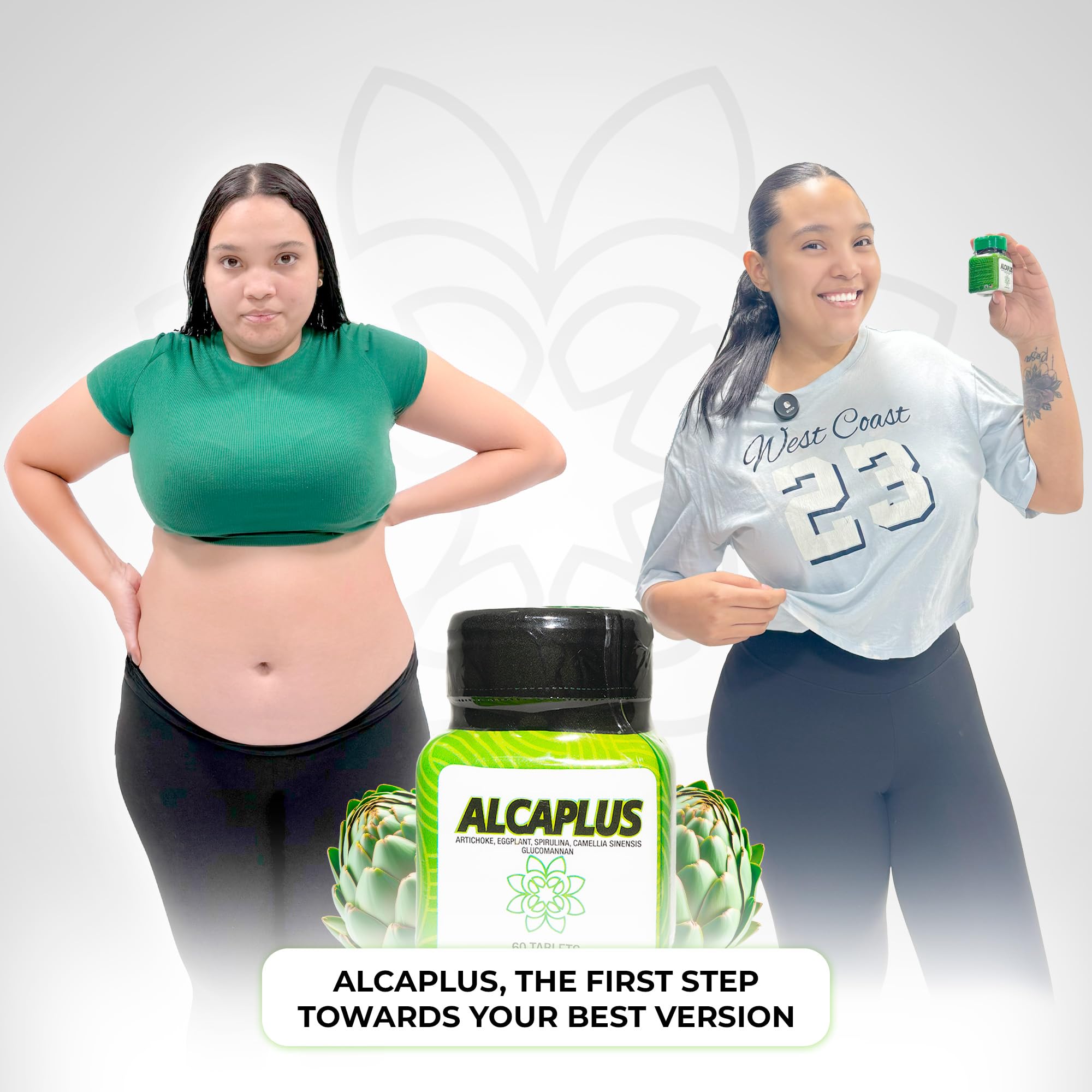 Alcaplus Original Natural Weight Loss Pills for Detoxifying and Controlling Appetite, Herbal Supplement with Artichoke, Eggplant, Spirulina, Green Tea, and Glucomannan