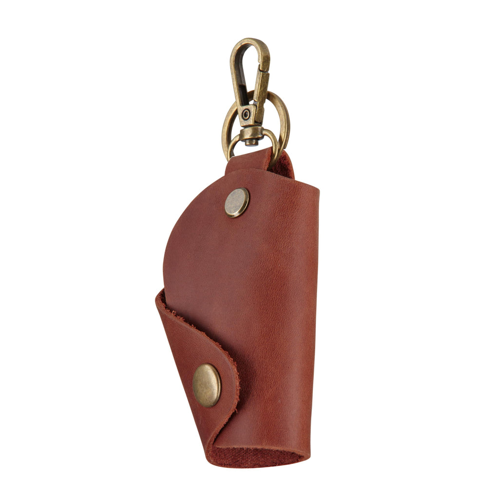 MAKYN Leather Wrap Keychain, Key Holder Pouch Keychain, Car Key Holder, Motorcycle Key Holder Organizer, Key Holder with Keyring (Cognac)