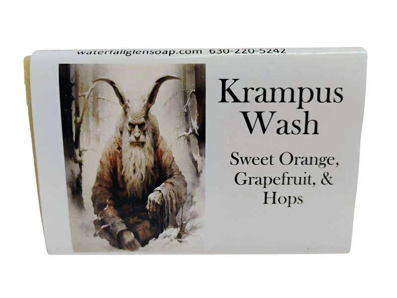 WFG WATERFALL GLEN SOAP COMPANY, LLC, Krampus Wash vegan beer soap enriched with kokum butter moisturizer