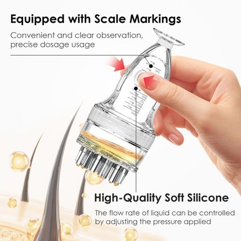 Scalp Applicator Comb for Minoxidil, Serums & Oils - Large capacity upgraded version -No-Waste, No-Mess Precision Liquid Applicator for Direct Scalp Care (1PCS)