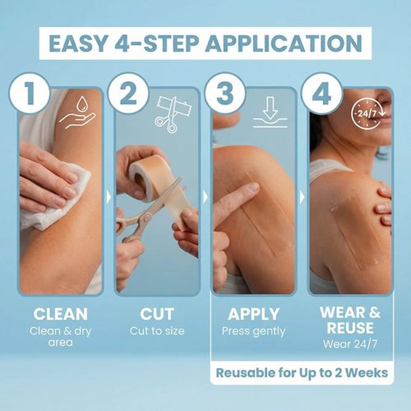 Medical Grade Silicone Scar Tape 1.6" x 120" – Reusable Sheets Roll for C Section, Keloid, Tummy Tuck & Surgical Scar Removal – Burn Scar Treatment Strips