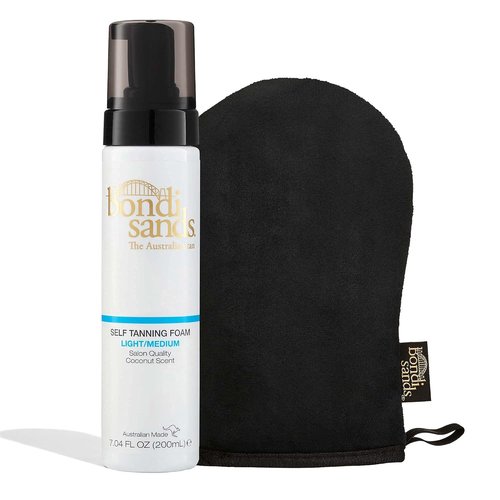 Bondi Sands Self Tanning Foam - Light/Medium Sunless Tan + Reusable Application Mitt | Flawless Finish