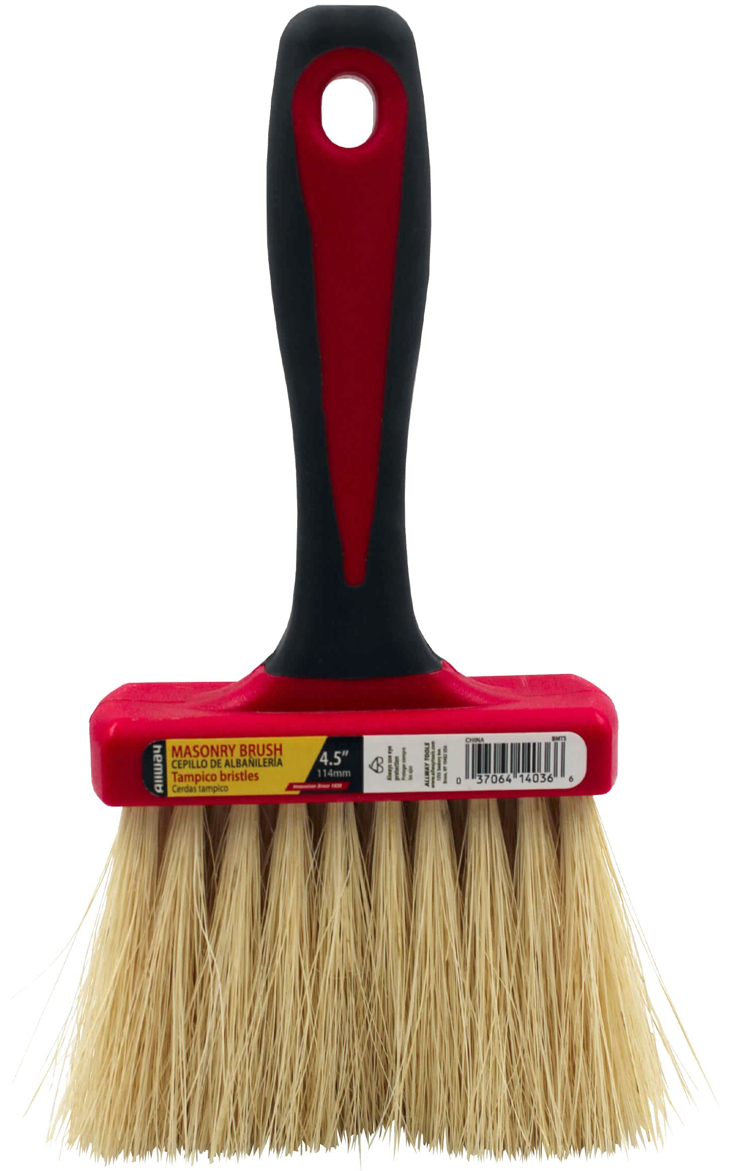 ALLWAY BMTS Heavy-Duty Masonry Brush with Tampico Bristles, 4 1/2″