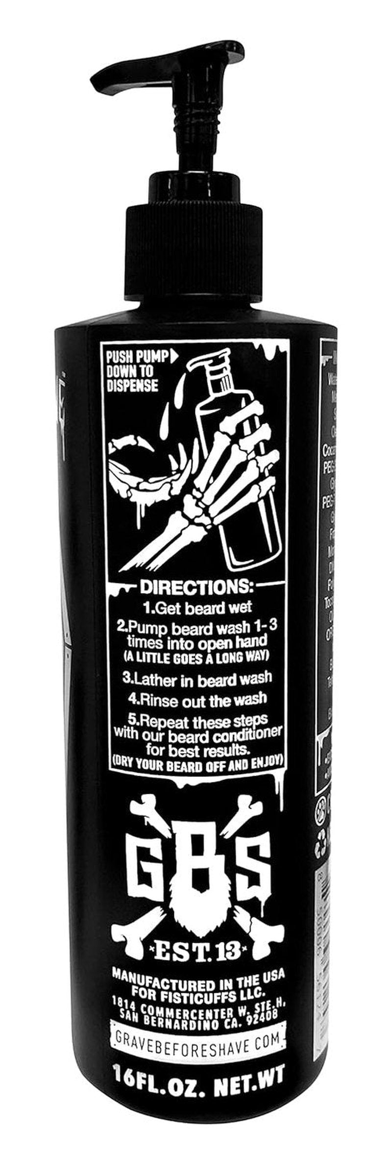 Grave Before Shave Beard Wash - 16 Oz Pump Top | Gentle Cleansing for Healthy Beards