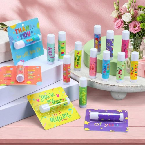 Skiennix Thank You Lip Balms - 48 Pcs Bulk Travel Size Gifts for Employees, Teachers & Nurses