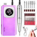 RYUNVOVO Electric Nail Drill Professional, 45000 RPM Rechargeable Nail Drill Kit, Electric Nail File for Acrylic, Manicure & Pedicure & Polishing Tools for Home Salon, Pink