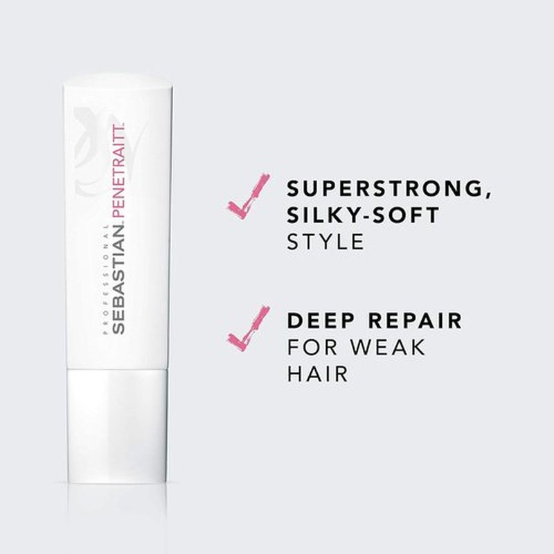 Sebastian Professional Penetraitt Shampoo - Hair Strengthening & Deep Repair Treatment | 33.8 Fl Oz