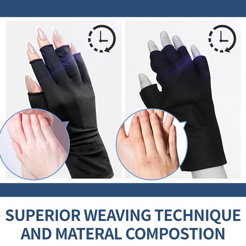 eggigi 6 Pairs UPF 50+ UV Protection Half-Finger Gloves - Touchscreen Gel Nail Manicure Gloves for Women, 6-Color Breathable Skin Care Gloves