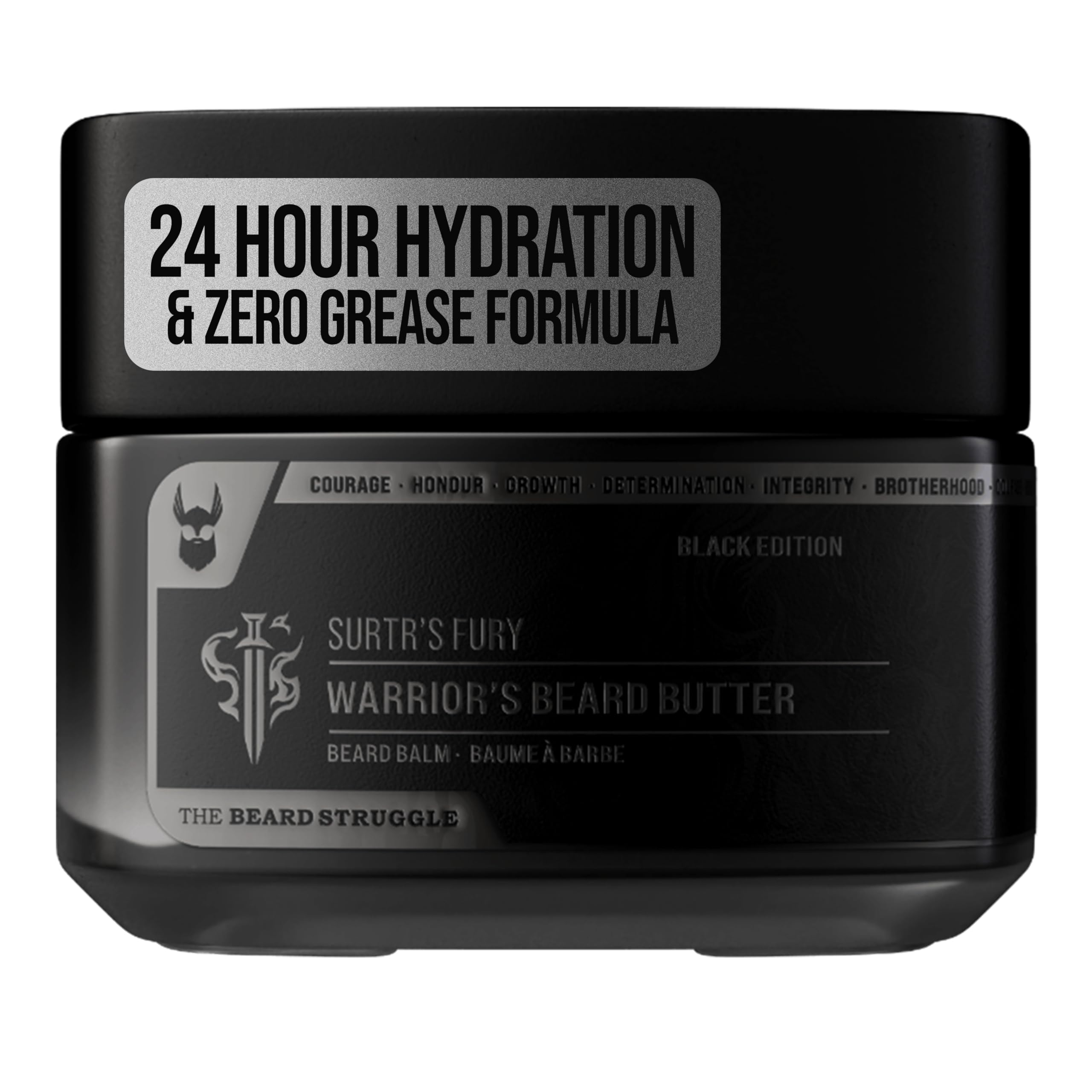 The Beard Struggle Warrior’s Beard Butter Surtr's Fury - Platinum Collection - Non-Greasy Low-Hold Formula, Luxurious Cologne-Grade Fragrances 100% Natural - 50g / 1.76 US. oz. Warrior-Glass Jar