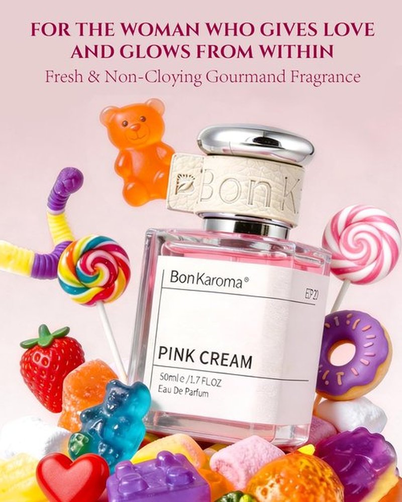Pink Cream Eau de Parfum for Women - 1.7 oz Long-Lasting Fragrance with Strawberry, Rose, and Musk