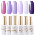 GELLEN Gel Nail Polish Set 6 Colors Light/Dark Royal Purple Pink Gel Polish Serene Lavender Soak off Nail Lamp Gel Polish Spring Violet Orchid Nail Gel Kit DIY Manicure Set for Girl Popular Gift