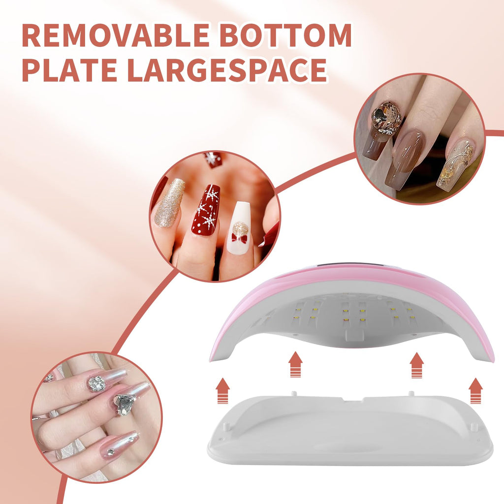 UV LED Nail Lamp for Two Hand, 268W Nail Dryer for Gel Polish, Large Space UV Light for Nails,45 LED Beads and Professional Manicure Nail Lamp with Automatic Sensor (White)