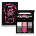 Afflano Goth Pink Eyeshadow Palette, Black Silver Pink Smokey Eyes Makeup Eyeshadow Pallet With Mirror, for Goth Girls Women Long Lasting Daily Valentine makeup, Emo Halloween Clown SFX Gothic Looks