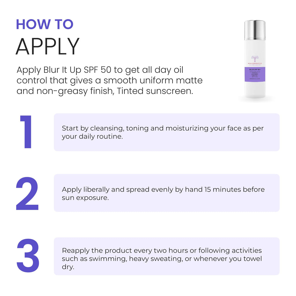 NOVA DERM Blur It Up SPF 50 Face Sunscreen Moisturizer with Zinc Oxide, Daily Face Moisturizer with SPF, Sunscreen for Dry Skin Made in USA (1.7 fl oz)
