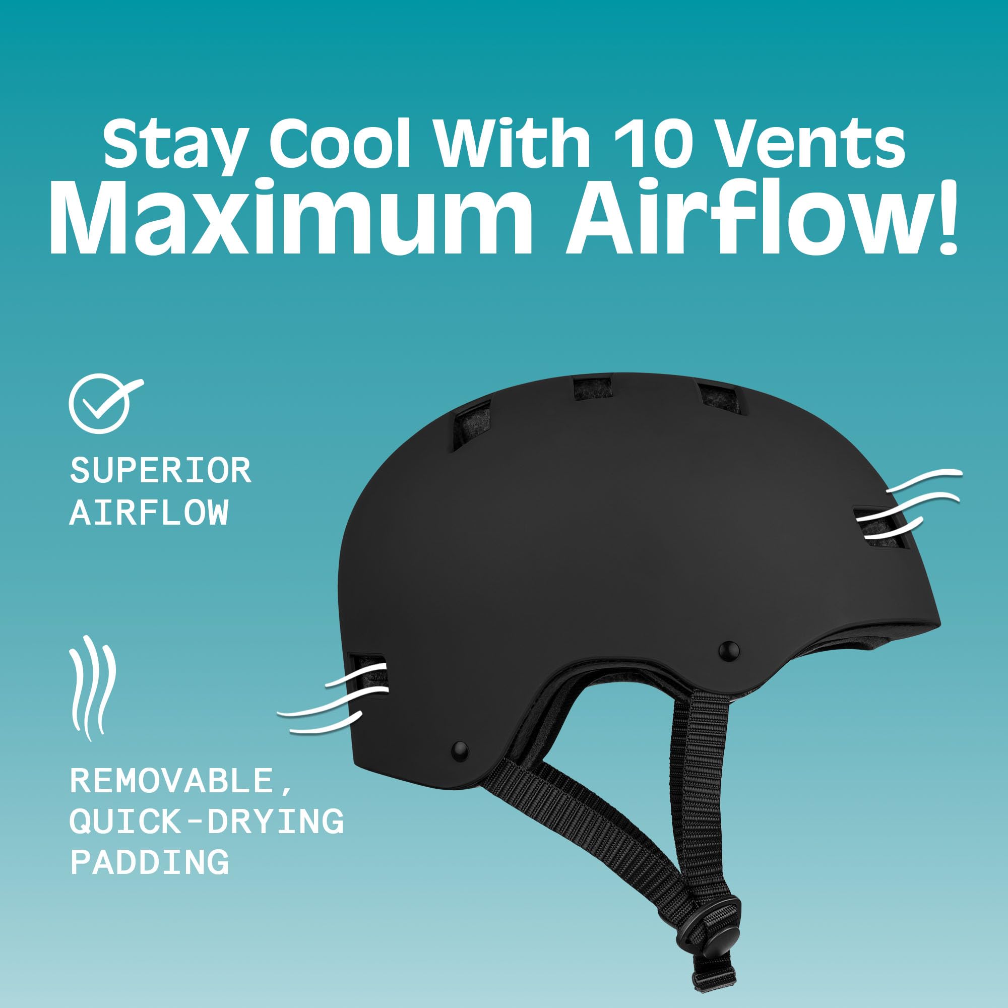 Retrospec Dakota Bicycle / Skateboard Helmet for Adults - Commuter, Bike, Skate, Scooter, Longboard & Incline Skating - Highly Protective & Premium Ventilation- Large- Matte Black