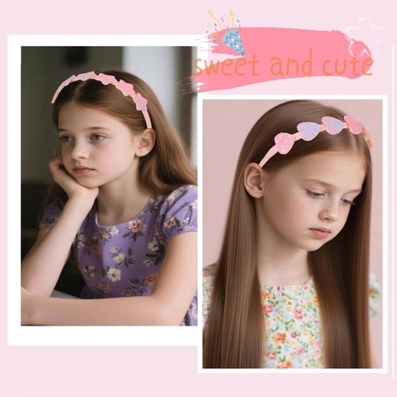 Lizioo 6 pcs Girls Headbands Sweet Girl Hair Accessories Glitter Bow/Flower/Star Hairband Cute Head band for Girls/Kids
