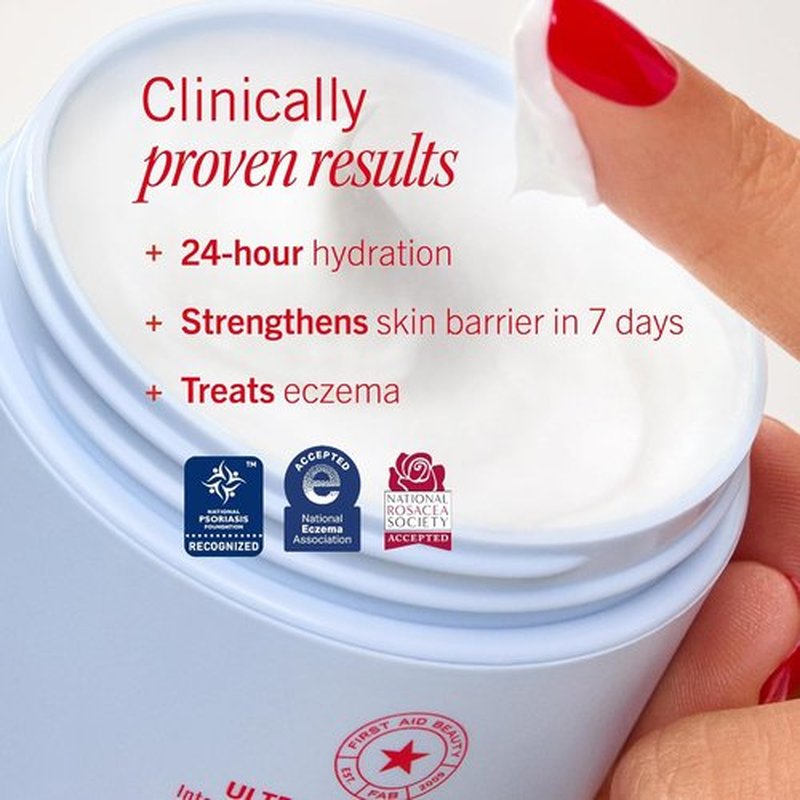 First Aid Beauty - Ultra Repair Cream - Hydrating Face & Body Moisturizer - Strengthens Skin Barrier in 7 Days | 6oz Plus 1oz Tube