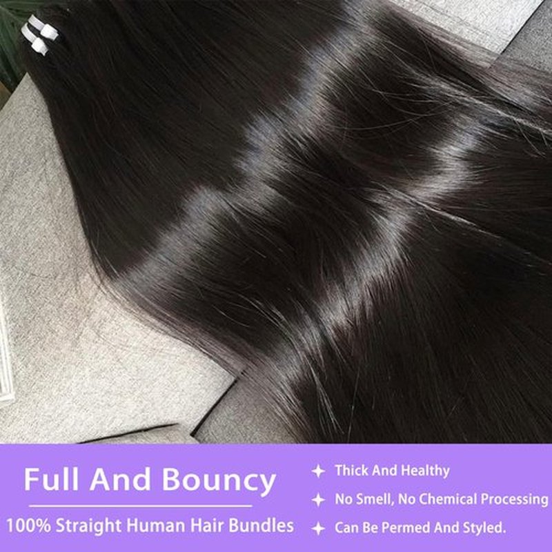Straight Bundles Human Hair 22 24 26 Inch 12A Human Hair Bundles 100% Unprocessed Brazilian Virgin Hair Extensions Straight Human Hair Weave 3 Bundles Deals Natural Color