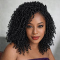 Aeyab Yanky Twist Crochet Hair for Black Women 8 Inch Mini Twist 8 Packs Crochet Braids Hair Spring Twist Hair Pre-Looped Synthetic Hair Extensions (1B)