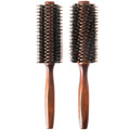 Boar Bristle Round Hair Brush Set with Nylon Pin For Style Curl 2Pack