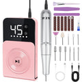 Urbuti Nail Drill, Professional 45000RPM Electric Nail File with 12 Drill Bits Remover Gel Nail Polish Acrylic Nails Manicure for Salon Home(Pink)