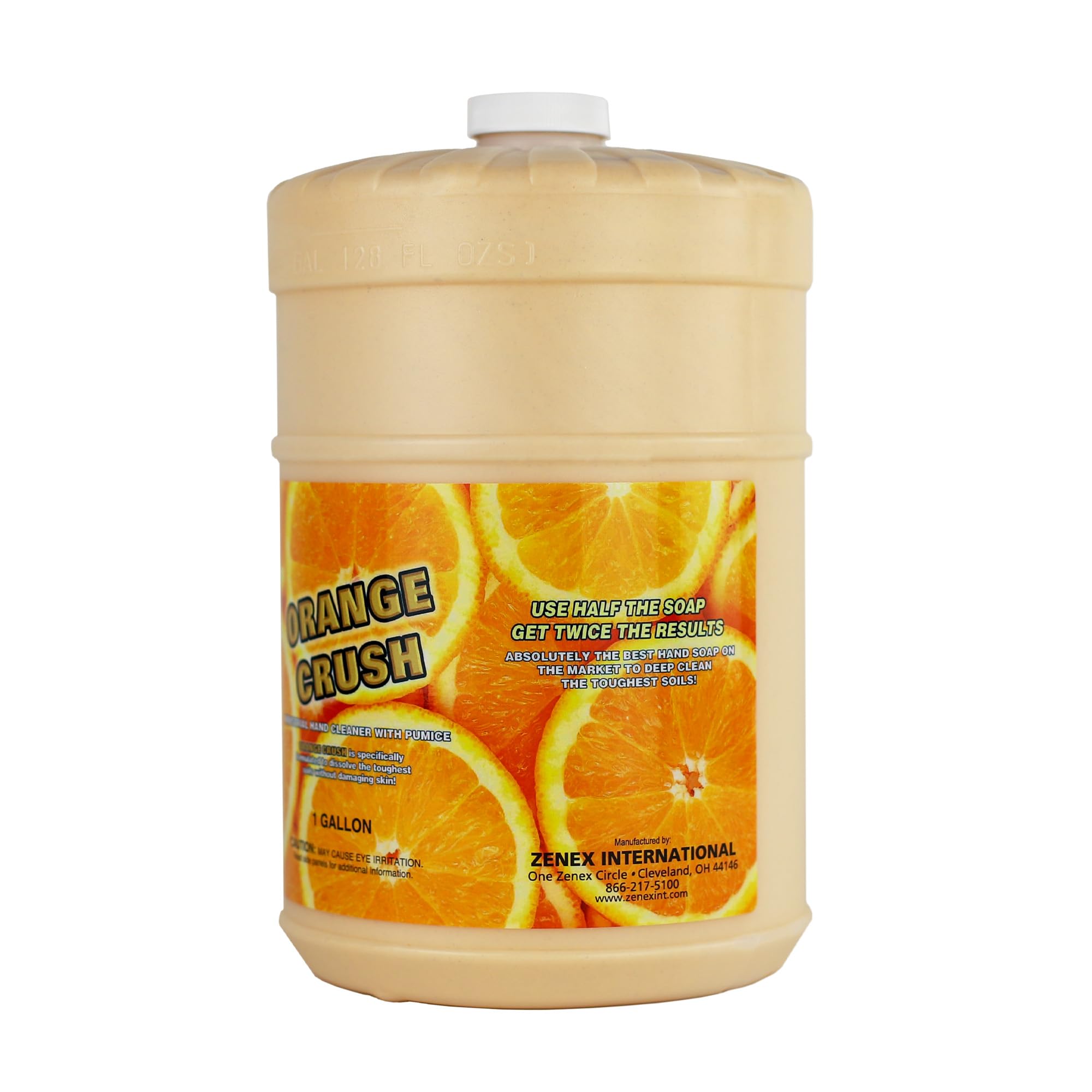 Zenex Orange Crush Hand Soap with Pumice and Skin Conditioners - Industrial Hand Cleaner | Citrus Crème Scent | Dissolve Tough Soils | Does Not Dry Out Skin | 1 Gallon (1-Pack)
