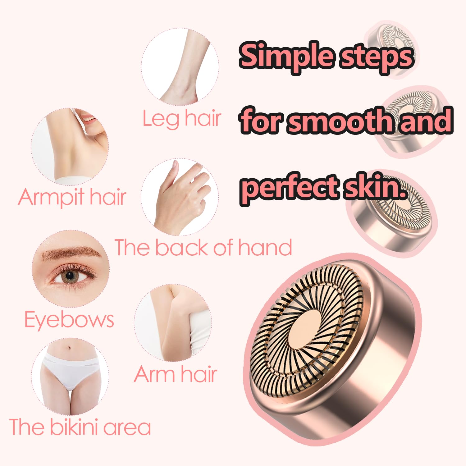 Generation 2 Replacement Heads for Flawless Facial Hair Remover, Replacement Blades for Finishing Touch Flawless Hair Removal, Women's Facial Hair Remover Replacment Heads Generation 2 (4 Packs)