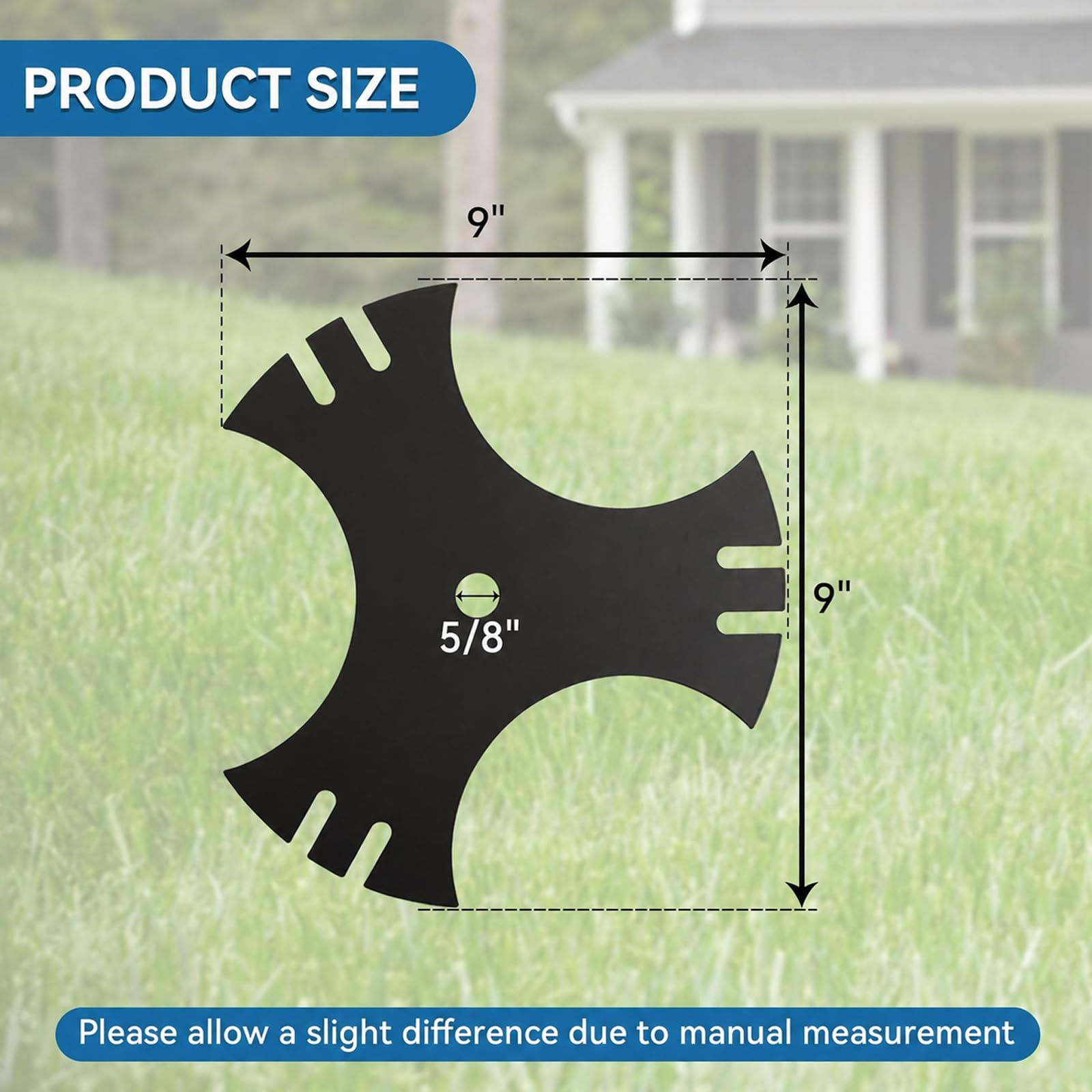 Bularie Edger Blade 781-0748 781-0748-0637 for Craftsman Troy-Bilt MTD Lawn Edger - 3-Side 9" Tri-Star Trencher Blade for B&S Sears McLane Gas Edger, Replace 40-009 490-105-M017 981-0748 - 2 Pack