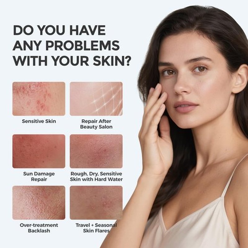 SKINERSE Intensive Repair Serum, 15%Hyaluronic Acid for Sensitive Skin Anti Aging Ultra Hydrating Serum for Face Calming Barrier Repair Redness Relief with Ceramides Centella 30Vials Daily Travel Care
